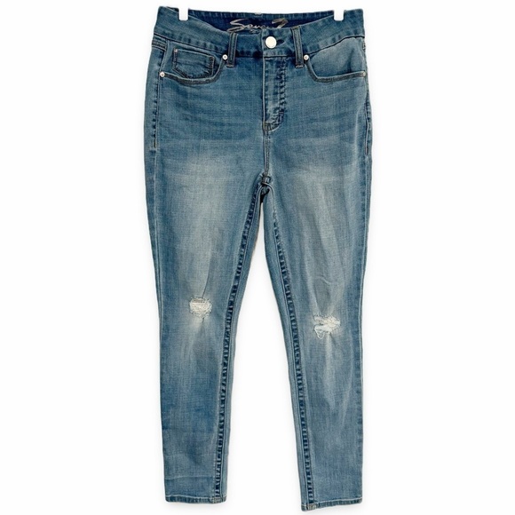 Seven7 Denim - Seven7 | Tummyless Highrise Skinny Jeans Stretch Distressed Size 8